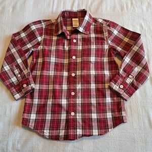 Gymboree boys size xs or 3-4 plaid button down shirt 2010